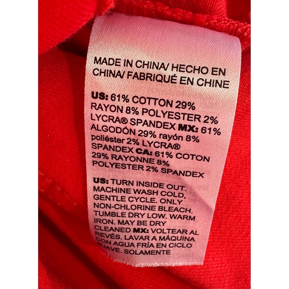 Chico's Denim Jacket Frayed Hem Button Front Women's M Red Excellent - Picture 7 of 7